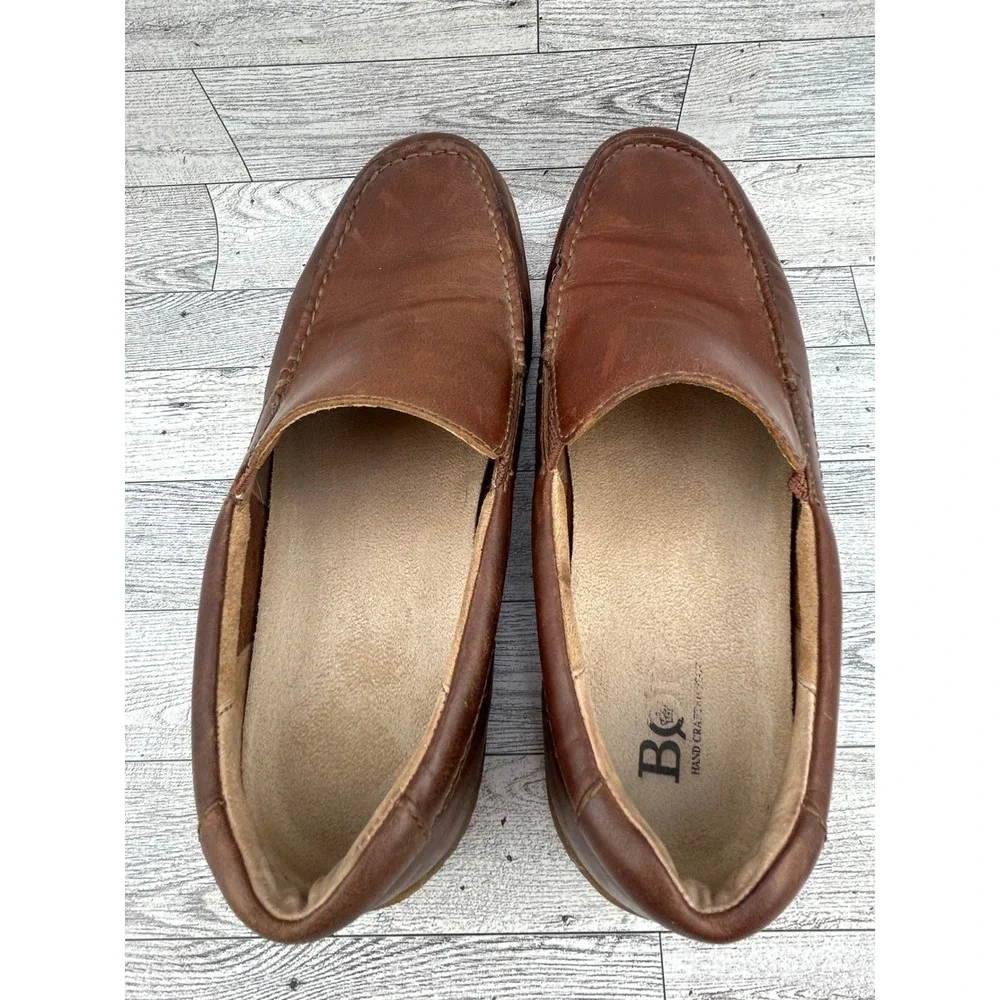 Born Men Sz 10.5 M Brown Leather‎ Slip On Loafers Moc Toe Shoes H44116 VCJD18